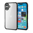 【正規代理店】 エレコム PM-A24BHVAIRBK iPhone 16 Plus ケース ハイブリッド 衝撃吸収 軽量 カメラ周り保護 MUiPhone 16 PlusRiPhone 16IN ブラック×クリアブラック ELECOM 高品質