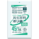 【60個セット】 ハウスホールドジャパン GI43 再生原料エコマーク袋45L透明10枚 再生ごみ袋 エコマーク オムツ 防災 透明 キッチン 平袋 再生エコマ...