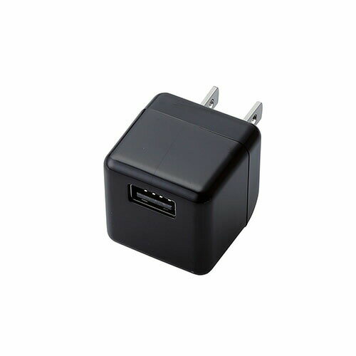 【3個セット】エレコム AVA-ACUBN003BK デジタルオーディオプレーヤー用AC充電器 Cube 1.8A ブラック 1年保証 高品質
