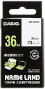 【3個セット】カシオ スタンダードテープ 白 ( 黒文字 ) 36mm×8m ラベル用品 本体色 カートリッジ テープ 白色テープに黒文字 ラベルライタリボン 純正 粘着タイプ 商品ラベル テープライター 用品 オフィス ラベラー テープカートリッジ 高品質
