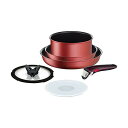 【5個セット】 ティファール T-fal 取っ手のとれる 鍋 フライパンセット 6点セット IH ガス火対応 インジニオ・ネオ IHルージュ・アンリミテッド こ...