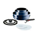 【5個セット】 ティファール T-fal 取っ手のとれる 鍋 フライパンセット 9点セット ガス火対応 インジニオ・ネオ ロイヤルブルー・インテンス こびりつき...