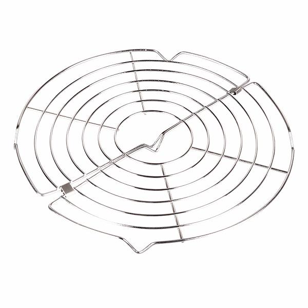 ●商品サイズ：約 外径25×高さ1.5cm●重量：約 0.131kg●素材・材質：/鉄(クロムめっき)●原産国：中国●折りたたみ式ケーキクーラー。 脚つきなので底面も蒸れずにさませる。ケーキクーラー 冷ます 台 網台 ケーキ クッキー お菓子 製菓用品 ケーキラック 折りたたみ式 脚付き 丸 25cm お菓子作り 手作り スイーツ