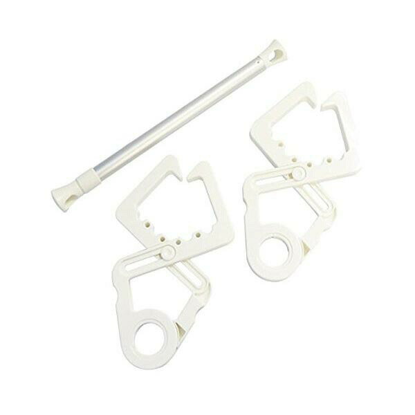 【3個セット】 オーエ 洗濯 物干し ハンガー ホワイト 約縦24×横14.2×奥行1.7cm クロスフック ポール付 補助具 部屋干し 2個入 省スペース 室...