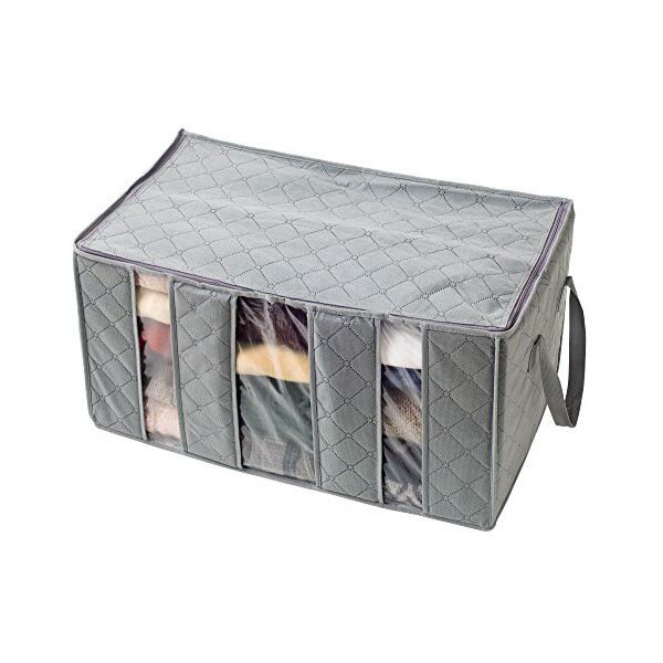 【2個セット】 コジット 竹炭衣類整理袋 小 収納 窓付 片付け 押し入れ 衣装ケース 新生活 整理整頓 収納ボックス 軽い クローゼット 収納ケース 折りたたみ 大容量 洋服 衣類 不織布 折り畳み 軽量 押し入れ収納 コンパクト セーター 衣替え 高品質