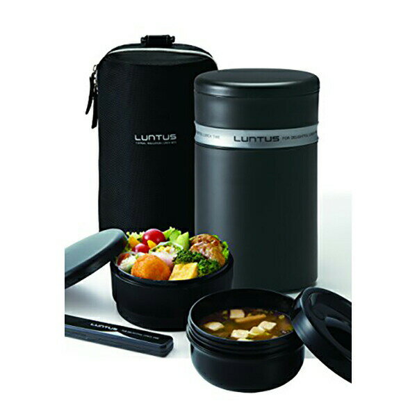 【5個セット】 アスベル 3239 ステンレス保温ランチボックス バッグ付 ランタスBS ブラック HLB-B1040N ASVEL おかず 男性 男の子 ケー...