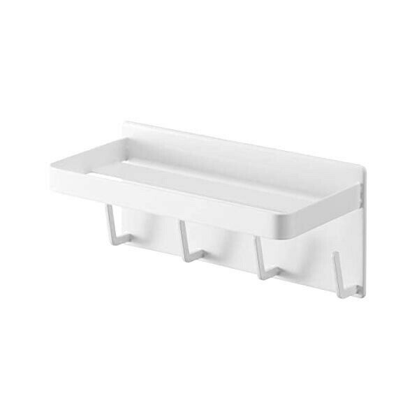 【5個セット】 山崎実業 Yamazaki マグネット バスルーム ラック&フック ホワイト 約W18XD8.5XH8cm ミスト 浴室ラック 浴室収納 4236 水垢 整理 お風呂 収納 バスラック 人気 バス ボトルラック シャンプーボトル 新生活 高品質