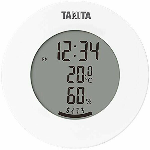 【2個セット】タニタ 温湿度計 時計 温度 湿度 デジタル 卓上 マグネット ホワイト TT-585 WH