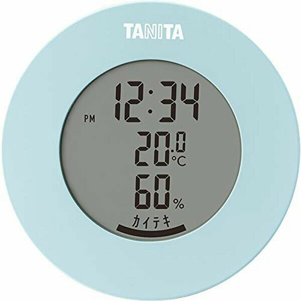 【10個セット】 タニタ 温湿度計 時計 温度 湿度 デジタル 卓上 マグネット ライトブルー TT-585 BL