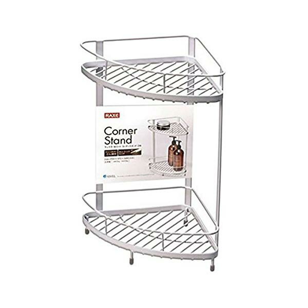 【3個セット】 アスベル Wコートコーナースタンド 2段 ラックス ホワイト 4974908705007 お風呂 収納 バスラック ボディソープ 清潔 ボトルラ...