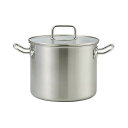 【5個セット】 ベストコ Bestco 寸胴鍋 サテン 22cm エコーズ 軽い 見える ステンレス ガラス蓋付 IH対応 ND-6345 深型 新生活 ガス火...