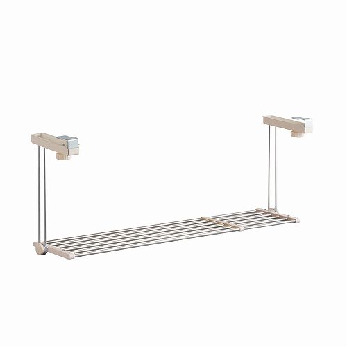 ベストコ NY-1005 ステンレス 吊り戸棚下キッチンラック 1段 伸縮棚 ワームグレー Bestco フライパン 省スペース 吊り下げ シンク上 水廻 収納 キッチン整理用品 伸縮 スリム ハンガー キッチン 新生活 吊り下げ収納 高品質