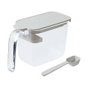 【10個セット】 マーナ marna 調味料ポット スプーン付き グレー 調味料入れ パッキン付 湿気防止 塩 砂糖入れ グッドロックコンテナ K736GY 容...