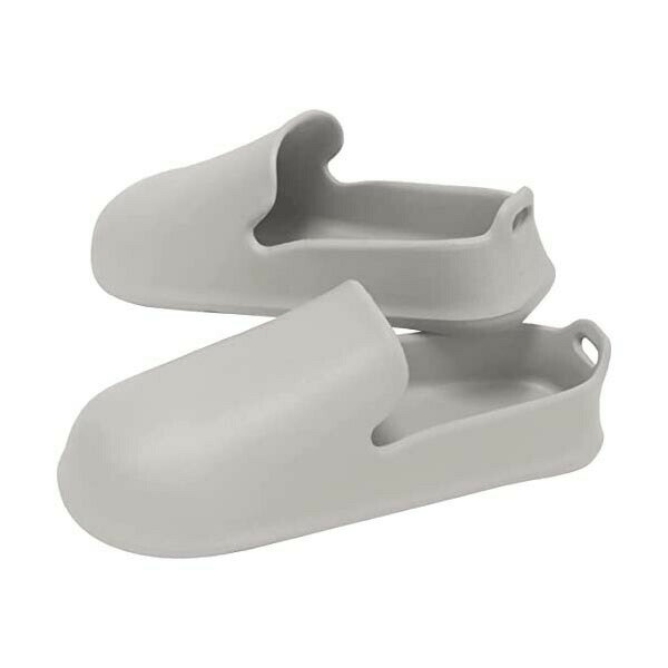 【2個セット】 マーナ お風呂のスリッパ フック穴付き/グレー バスブーツ 浴室掃除 すべらない バスシューズ 浮かせる収納 W608GY やわらかい 吊り下げ...