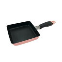 【10個セット】 ベストコ 玉子焼き器 エッグパン 13×14cm ピンク ちびパン ミニ IH ガス火 オール熱源対応 NQ-0099 カリーノ フライパン ...