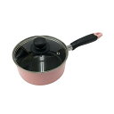 【2個セット】 ベストコ 片手鍋 16cm ガラス蓋付 ピンク ちびパン ミニ ソースパン IH ガス火 オール熱源対応 NQ-0100 カリーノ 丸い 小さめ フライ ガラス蓋 長持ち 調理 新生活 なべ かわいい こびりつきにくい アルミ鍋 一人暮らし 人気商品