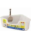 ライオンペット ニオイをとる砂専用 コンパクトコーナー猫トイレ ライオン商事 スタートセット スコップ付 シンプル 猫用トイレ 獣医師開発 ライオン コンパクト...
