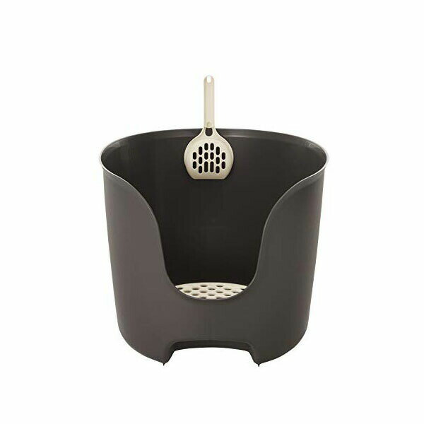 リッチェル 猫用トイレ本体 ラプレ 壁高ネコトイレ ダークグレー 猫トイレ お手入れ簡単 猫 全年齢 Richell キャットトイレ 飛び散り防止 飛び散らない インテリア スコップ付き 固まる猫砂用 ペット用品 猫用トイレ 厳選素材 価格は1個のお値段です