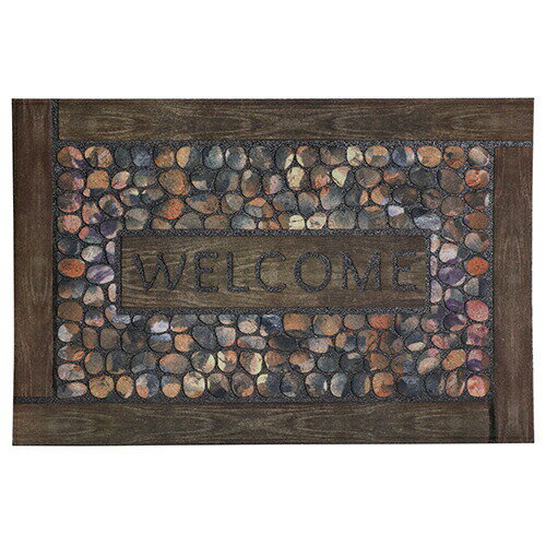 ベストコ ND-467 玄関マット 40×60cm ウェルカムストーン 泥落とし 水洗いOK エントランスラバーマット Bestco 店舗 ウェルカム モザイクタイル オフィス 滑りにくい 新生活 玄関 滑り止め 可愛い マット おしゃれ