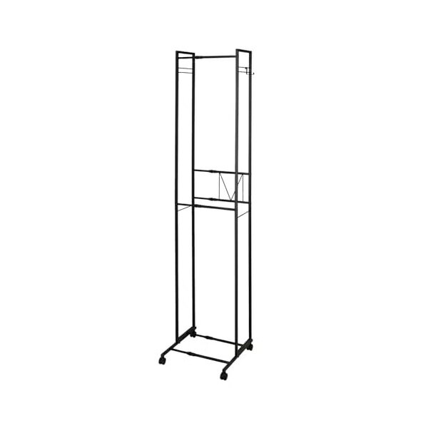 シンコウ Belca (ベルカ) 省スペースにたっぷり収納! 2段ハンガーラック スリム 伸縮タイプ 幅30~45×奥行45×高さ206.6cm ブラック 角パ...