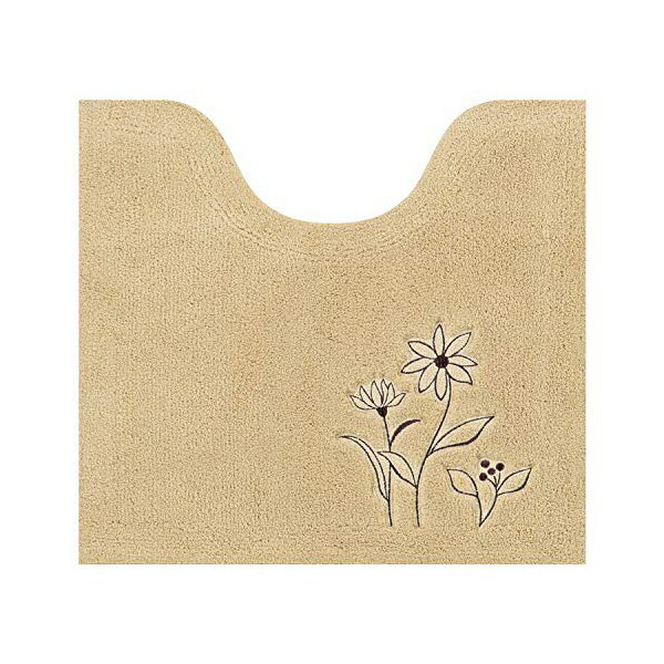 センコー スウェイ トイレマット 約55×60cm ベージュ 花 刺繍 モダン 19511