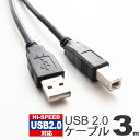 【 送料0円 】 USBケーブル 3m 2 ブラ