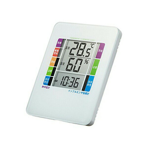サンワサプライ 熱中症&インフルエンザ表示付きデジタル温湿度計 ( 警告ブザー設定機能付き ) CHE-TPHU..