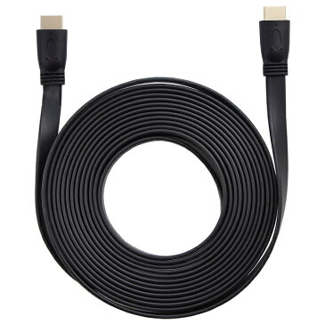 HDMIケーブル フラット 5m HDMIver1.4 金メッキ端子 High Speed HDMI Cable ブラック ハイスピード 4K 3D イーサネット対応 液晶テレビ ブルーレイレコーダー DVDプレーヤー ゲーム機との接続に 500cm ☆UL-CAVS003★【送料無料】 1000円ポッキリ UL.YN