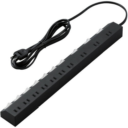 【3個セット】 エレコム T-K7A-21025BK 雷ガードタップ 個別スイッチ ホコリ防止シャッター付き 回転脚..