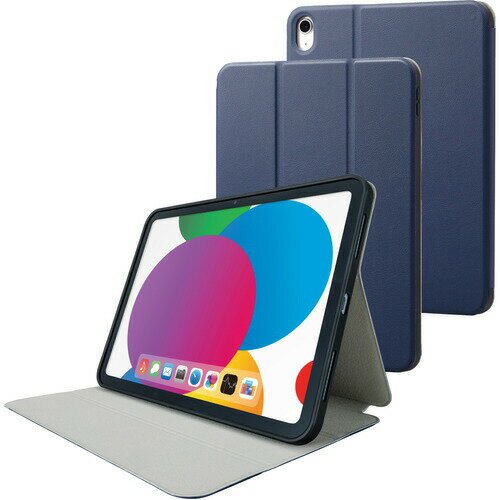 【2個セット】 エレコム TB-A22RSANV iPad 第10世代 フラップケース スリープ対応 ネイビー TBA22RSANV