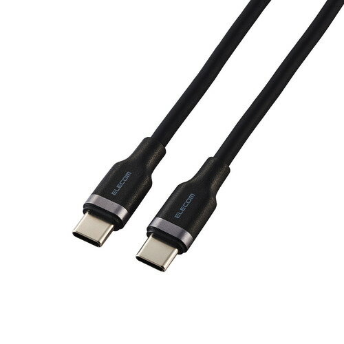 エレコム MPA-CC5PSSA10BK USB-C to C ケーブル 1m PD 100W 急速充電 シリコン素材 絡みにくい スマホ・タブレット等対応 ブラック エレコム MPA-CC5PSSA10BK USB-C to C ケーブル 1m PD 100W 急速充電 シリコン素材 絡みにくい スマホ・タブレット等対応 ブラック
