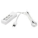 【5個セット】 バッファロー BSTAPSW2310WH 2ピン式電源タップ 3個口タイプ 雷サージ防止/個別スイッチ付 1m ホワイト