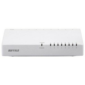 バッファロー LSW4-TX-8EP/WHD 10/100Mbps対応スイッチングHub プラスチック筐体/電源外付けモデル(8ポート) ホワイト バッファロー LSW4-TX-8EP/WHD 10/100Mbps対応スイッチングHub プラスチック筐体/電源外付けモデル(8ポート) ホワイト