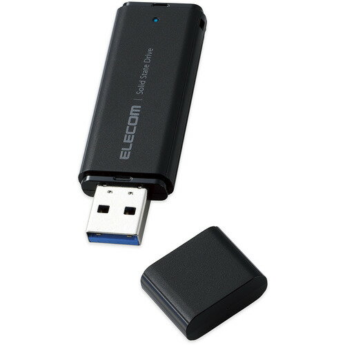 エレコム ESD-EMC0250GBK 外付けSSD/ポータブル/USB3.2(Gen1)対応/小型/キャップ式/250GB/ブラック ESDEMC0250GBK