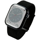 【3個セット】 エレコム AW-41BDFBBK Apple Watch 41/40/38mm/バンド/ファブリック/ブラック AW41BDFBBK
