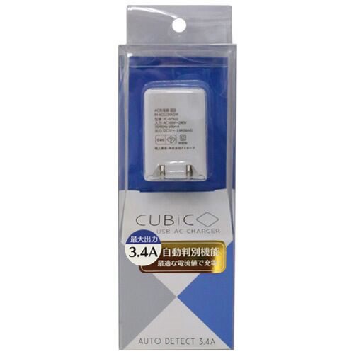 【3個セット】 osma(オズマ) IH-ACU234ADW iPhoneスマートフォン用AC-USB充電器自動判別タイプ3.4A ホワイト 【3個セット】 osma(オズマ) IH-ACU234ADW iPhoneスマートフォン用AC-USB充電器自動判別タイプ3.4A ホワイト