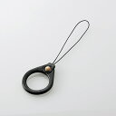 【10個セット】 ELECOM(エレコム) P-STF03BK スマートフォン用フィンガーストラップ(ソフトレザー) ブラック(2)