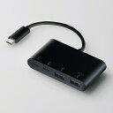 【3個セット】 USBハブ エレコム Type-C U3HC-A423P5BK USB Type-Cコネクタ搭載USBハブ PD対応 ブラック(2)