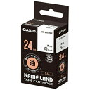 【2個セット】 カシオ XR-24TRWE ネームランド専用 油面対応テープ(白/黒文字/24mm幅)(2)