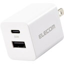 【2個セット】 エレコム MPA-ACCP36WH USB Type-C 充電器 PD 対応 最大出力20W タイプC ×1 USB A ×1 ホワイト MPAACCP36WH