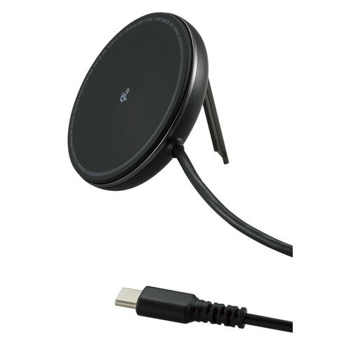【10個セット】 エレコム W-MA06BK 2WayマグネットQi2規格対応ワイヤレス充電器(15W・卓上)