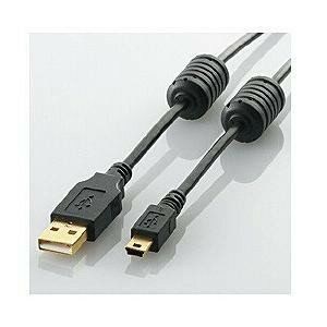 【5個セット】 エレコム U2C-MF15BK フェライトコア付きUSB2.0ケーブル 1.5m 【5個セット】 エレコム U2C-MF15BK フェライトコア付きUSB2.0ケーブル 1.5m