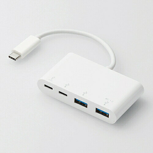 【3個セット】 エレコム U3HC-A424P10WH USB Type-Cコネクタ搭載USBハブ(PD対応) ホワイト 【3個セット】 エレコム U3HC-A424P10WH USB Type-Cコネクタ搭載USBハブ(PD対応) ホワイト