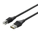 【2個セット】 バッファロー BSUABDU210BKA どっちもUSBコネクター採用 USB2.0ケーブル(A to B) 1.0m ブラック(2)