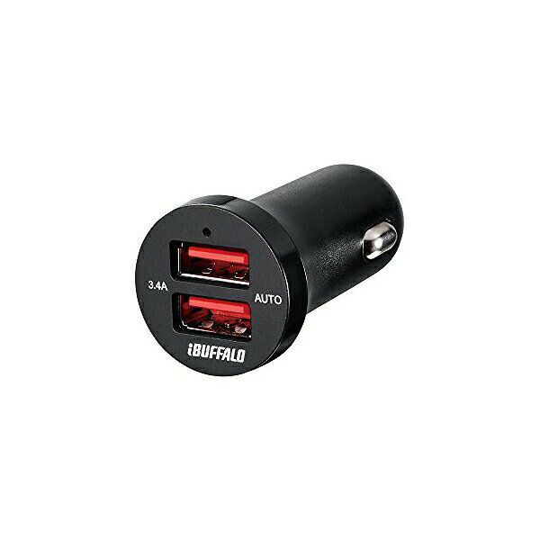 AUTO POWER SELECT機能搭載により、iPhone/Androidを自動判別して最適な急速充電を行う、最大3.4A出力の2ポートシガーソケット用USB充電器。【特徴】●AUTO POWER SELECT機能でiPhone/Androidを自動判別して最適な充電を実行●最大3.4Aの高出力で2台のスマートフォン/タブレットを同時急速充電可能●2ポート合計最大3.4A、1ポートあたり最大2.4A●過電圧・過電流検知時に動作停止してスマートフォンを保護する保護回路搭載●12V/24V車両対応●シガーソケット装着時の出っ張りが小さくコンパクト設計●車載電子機器の国際規格ISO7637-2・ISO16750-2に準拠●RoHS基準値準拠【仕様】サイズ幅28.1×高さ28.1×奥行53mm入数1個対応機種iPhone/iPadシリーズ、USB充電に対応しているAndroidスマートフォン、タブレット、PCのUSB充電に対応しているゲーム機、デジカメカラーブラック対応規格ISO7637-2、ISO16750-2、RoHS指令コネクタ形状USB Type-A（メス）×2規格入力電圧：DC12V/24V、出力電圧：DC5V重量約19g保証6ヶ月【使用場所】●スマートフォンの充電　●タブレットの充電　●ゲーム機の充電　●デジカメの充電　●車内での使用【ご注意】●別途USB充電ケーブルが必要です●運転中の本製品操作は行わないでくださいAUTO POWER SELECT機能搭載により、iPhone/Androidを自動判別して最適な急速充電を行う、最大3.4A出力の2ポートシガーソケット用USB充電器。サイズ：幅28.1×高さ28.1×奥行53mm　入数：1個　重量：約19gスマートフォンの充電、タブレットの充電、ゲーム機の充電、デジカメの充電、車内での使用などに。
