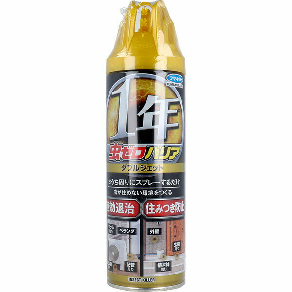虫ゼロバリアダブルジェット450ML 虫ゼロバリア 虫退治 ダブルジェット 無香料 害虫駆除 蚊取り 対策 虫よけ フマキラー ムカデ 虫除け 屋外専用 退治 忌避 カメムシ 屋外 殺虫剤