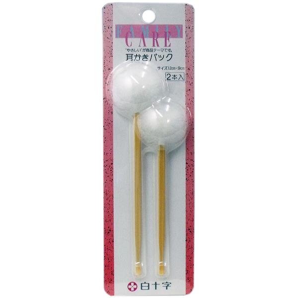 乐天商城 - 【4個セット】 白十字 ファミリーケア 耳かきパック 2本入 耳垢 耳かき綿棒 衛生日用品 メディカル 耳栓 耳掻き 綿棒 耳せん 耳掃除 ツメキリ 救急箱 耳かき パック