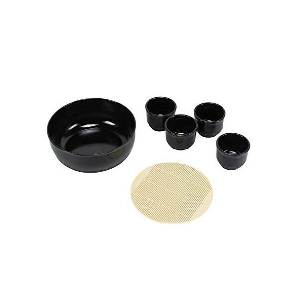 乐天商城 - 【3個セット】 パール金属 そうめん鉢 猪口 4個セット プラスチック すのこ付 日本製 風味処 HB-5804 食事 食器 プラスチック製 パール キッチン 家庭 お盆 ブラック キッチン雑貨 お皿 ザル キッチン用品 うどん 料理 食卓用品 そば 高品質