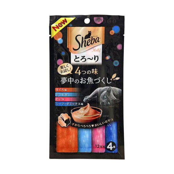 【6個セット】 マースジャパンリミテッド とろ~り4つの味夢中お魚 12g×4P シーフード ペレット とろ りメルティ マースジャパン キャットフード 猫おやつ 猫用おやつ ウェットフード おやつ スナック 全ステージ とろーり サイズ キャット メルティ とろ り 厳選素材