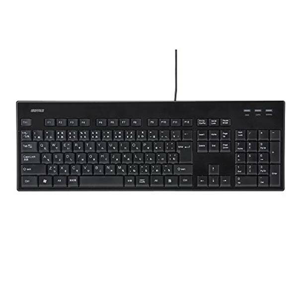 ▼まとめ買いがおすすめ！ 2個セット（爆安） 3個セット（限定） 5個セット（限定） 10個セット（爆安） バッファロー BSKBU12BK 水洗い対応キーボード発売日：2014年4月下旬●汚れても丸ごと洗えるからお手入れ簡単本体背面に水抜き穴があり、流水(水温50℃以下)での丸洗いが可能。長時間使用による隙間のホコリや、飲食をしながら操作し溜まってしまった食べカスも掃除でき、清潔を保つことの出来るキーボードです。●レーザー刻印で長期間使っても文字が消えにくいキートップの印字には、耐久性にすぐれたレーザー刻印を採用。文字が消えにくいため、長期間にわたって使用できます。●使い勝手の良いフルキーボードキー数108キー、キーピッチ19mm、キーストローク3.5mmと、タイピングしやすく使い勝手の良いスタンダードフルキーボードです。●角度調整スタンド装備入力しやすい角度に調整でき、入力時の疲労を大幅に軽減します。●キーにはメンブレン方式を採用。打鍵音も静か入力方式はしっかりとキーが押せ、さらに打鍵音が静かなメンブレンを採用。●ドライバー不要!USBで簡単接続USBポートに挿し込むだけの簡単接続。ドライバーインストール不要、面倒な設定なしでお使いいただけます。【仕様】インターフェース：USB2.0 / 1.1キー数：108キーキーピッチ：19mmキー入力方式：メンブレンキーストローク：3.5mmケーブル長：1.5m外形寸法(幅×高さ×奥行)：445×21×151mm（突起物含まず）重量：約560g▼まとめ買いがおすすめ！ 2個セット（お得） 3個セット（人気） 5個セット（限定） 10個セット（人気）